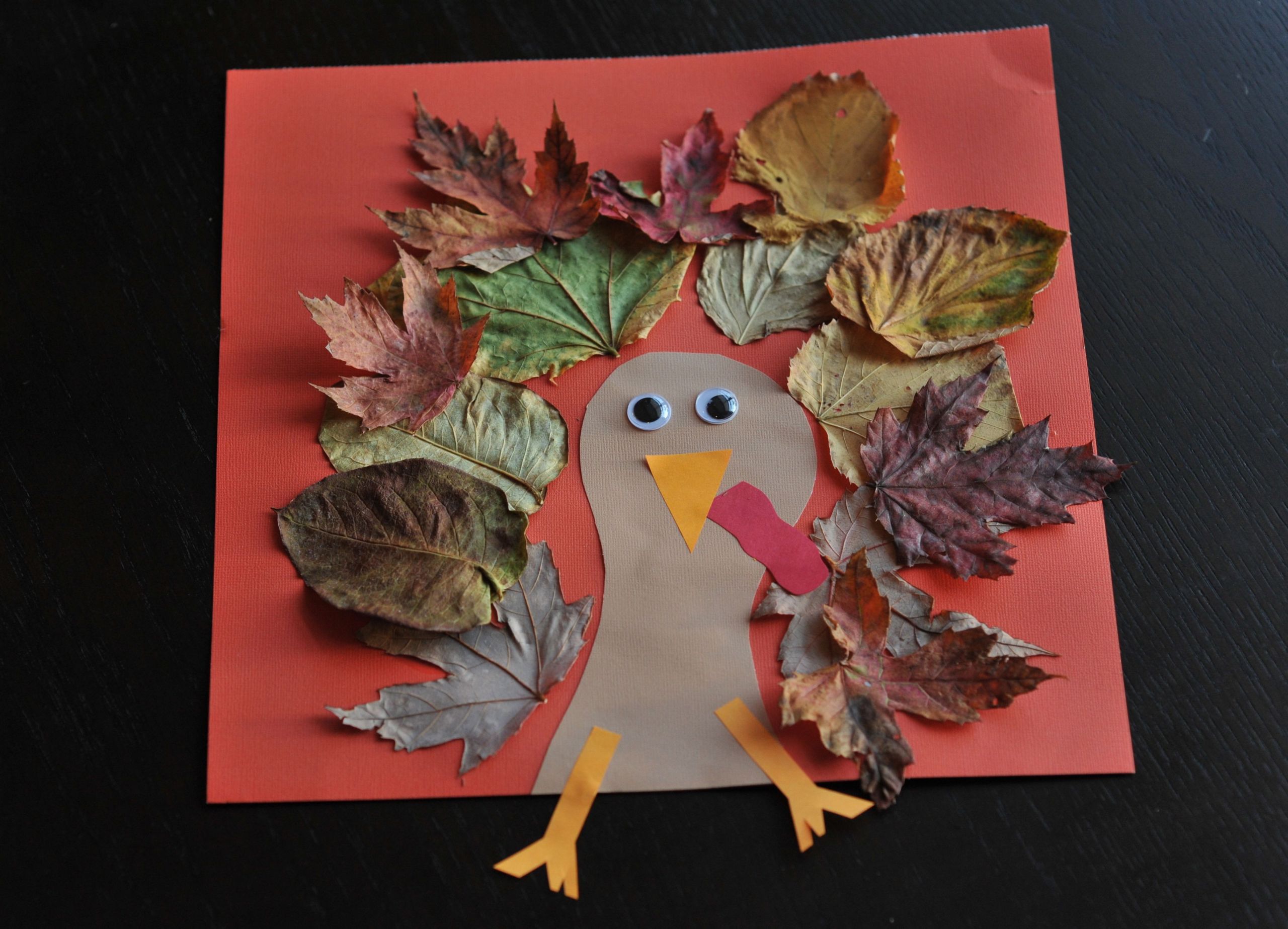 Thanksgiving Preschool Crafts
 Fall Turkey Craft with Leaves