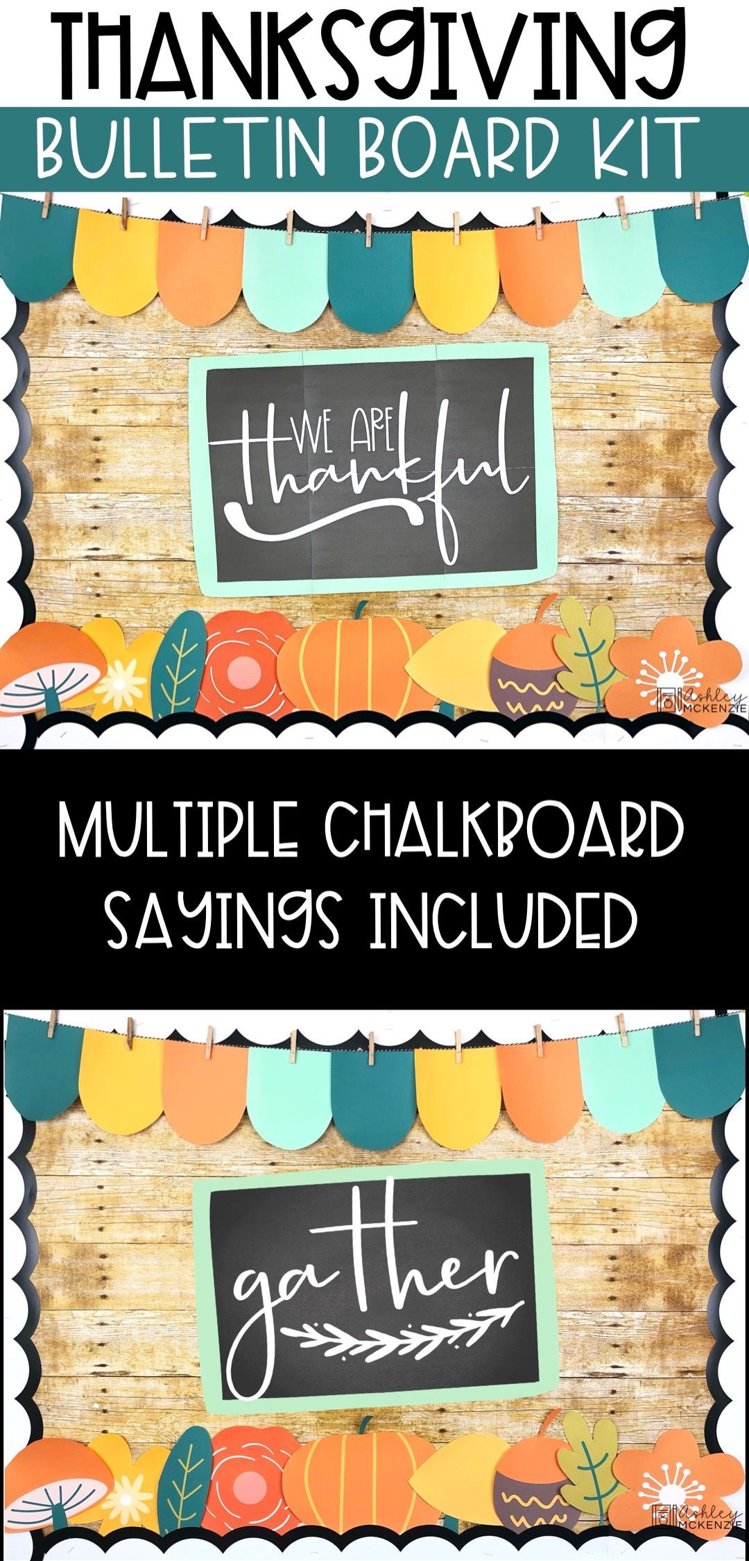Thanksgiving Quotes Board
 Thanksgiving Bulletin Board Kit Chalkboard Theme