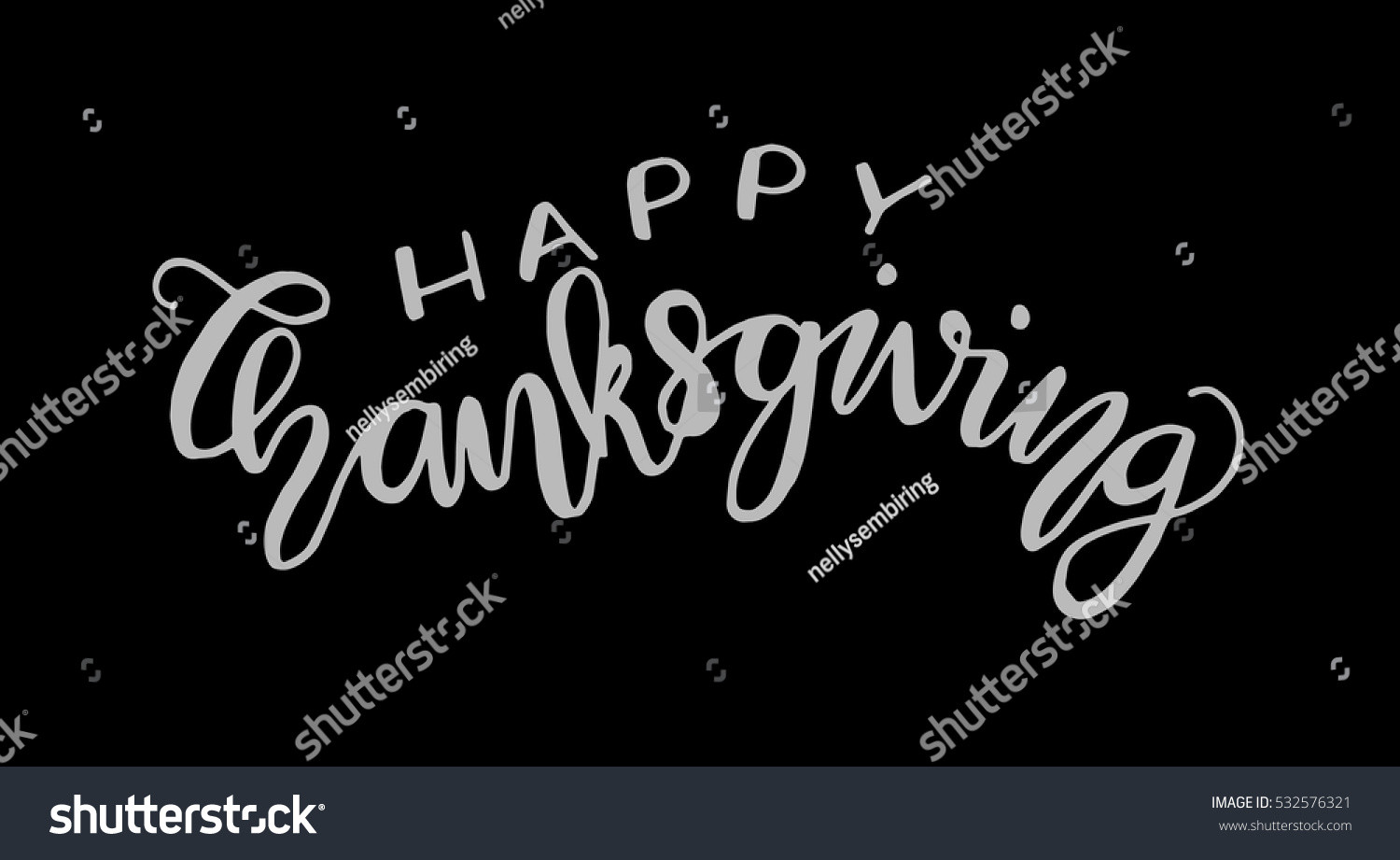 Thanksgiving Quotes Calligraphy
 Happy Thanksgiving Hand Lettered Quote Modern Stock Vector