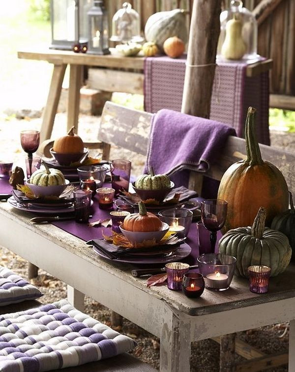 Thanksgiving Table Decorations Pinterest
 Great Purple Thanksgiving Table Decorations