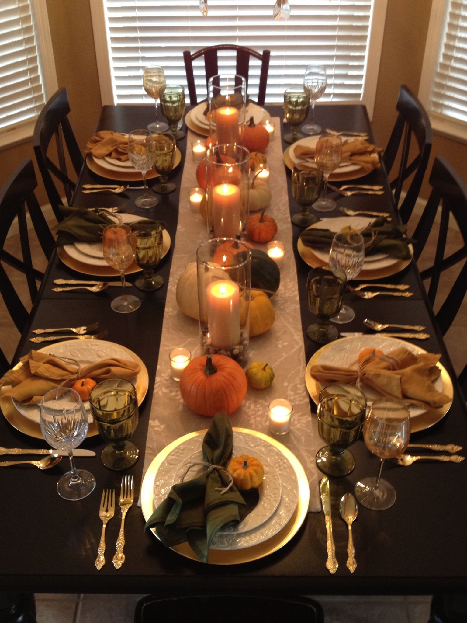 Thanksgiving Table Decorations Pinterest
 My own Thanksgiving table this year using Pinterest as my