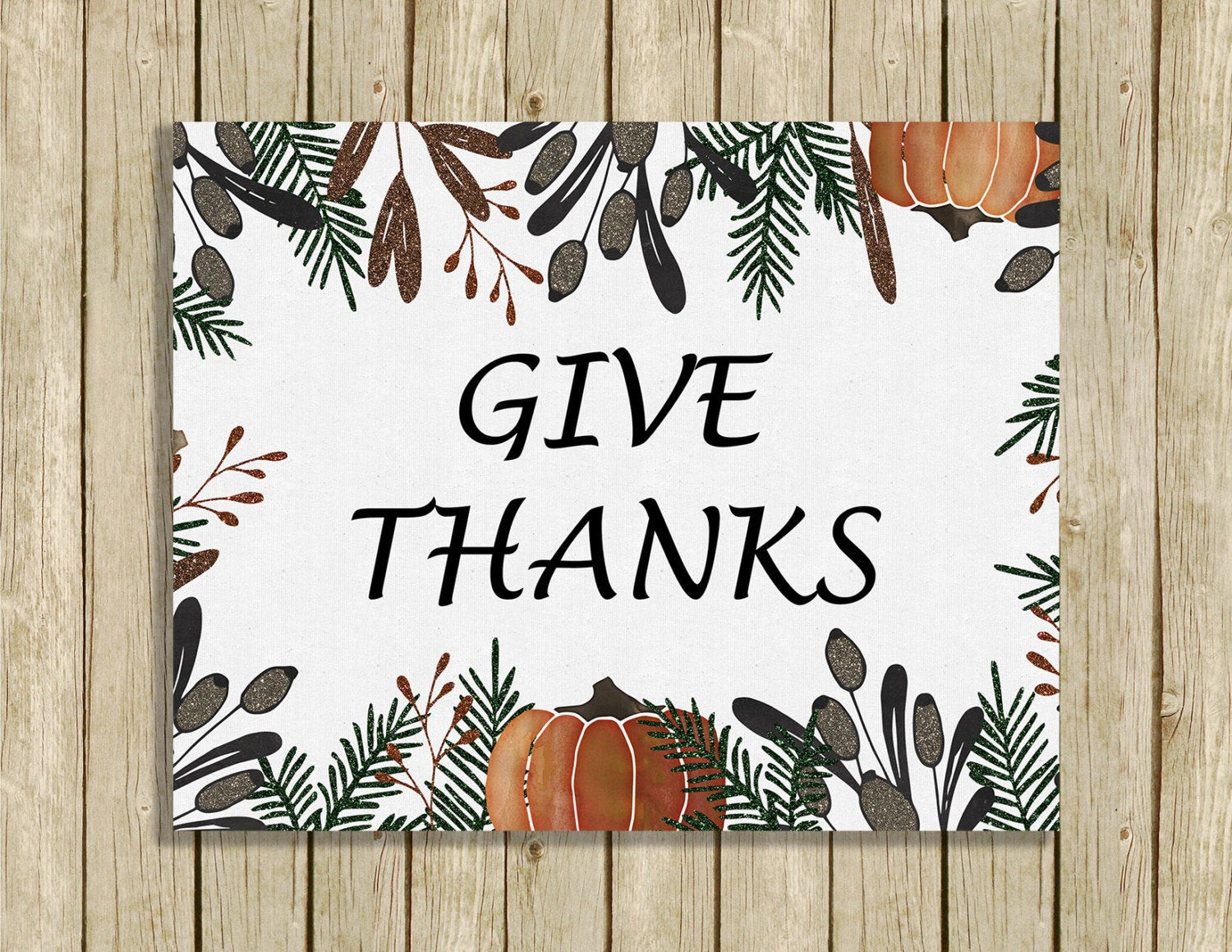 Thanksgiving Wall Art
 printable Thanksgiving wall art Give Thanks instant 8