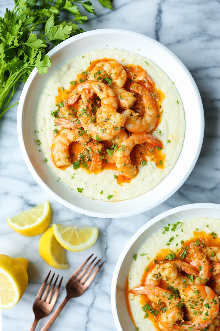 The Best Shrimp And Grits Recipe
 Garlic Butter Shrimp and Grits Damn Delicious
