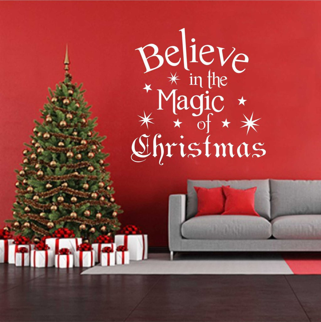 The Magic Of Christmas Quotes
 Holiday Vinyl Wall Lettering Believe in the Magic of