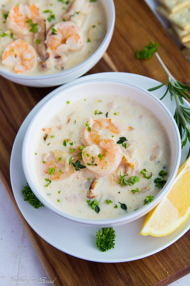 Thick Creamy Seafood Chowder Recipe
 Soups Stews Fall fort Collection Gather for Bread