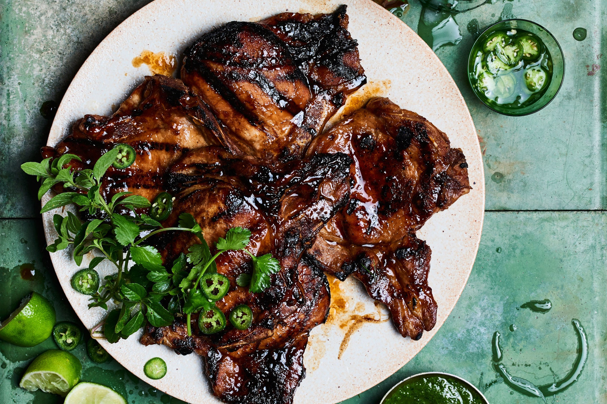 Thin Cut Pork Chops
 Soy Basted Pork Chops with Herbs and Jalapeños recipe