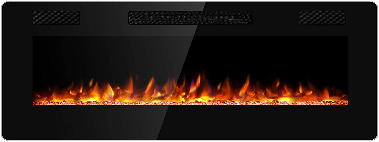 Thin Electric Fireplace
 JAMFLY 50 Inch Wall Mounted and Recessed Electric