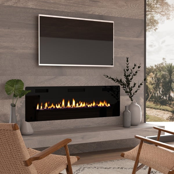Thin Electric Fireplace
 Shop 60" Ultra Thin Electric Fireplace Insert Wall