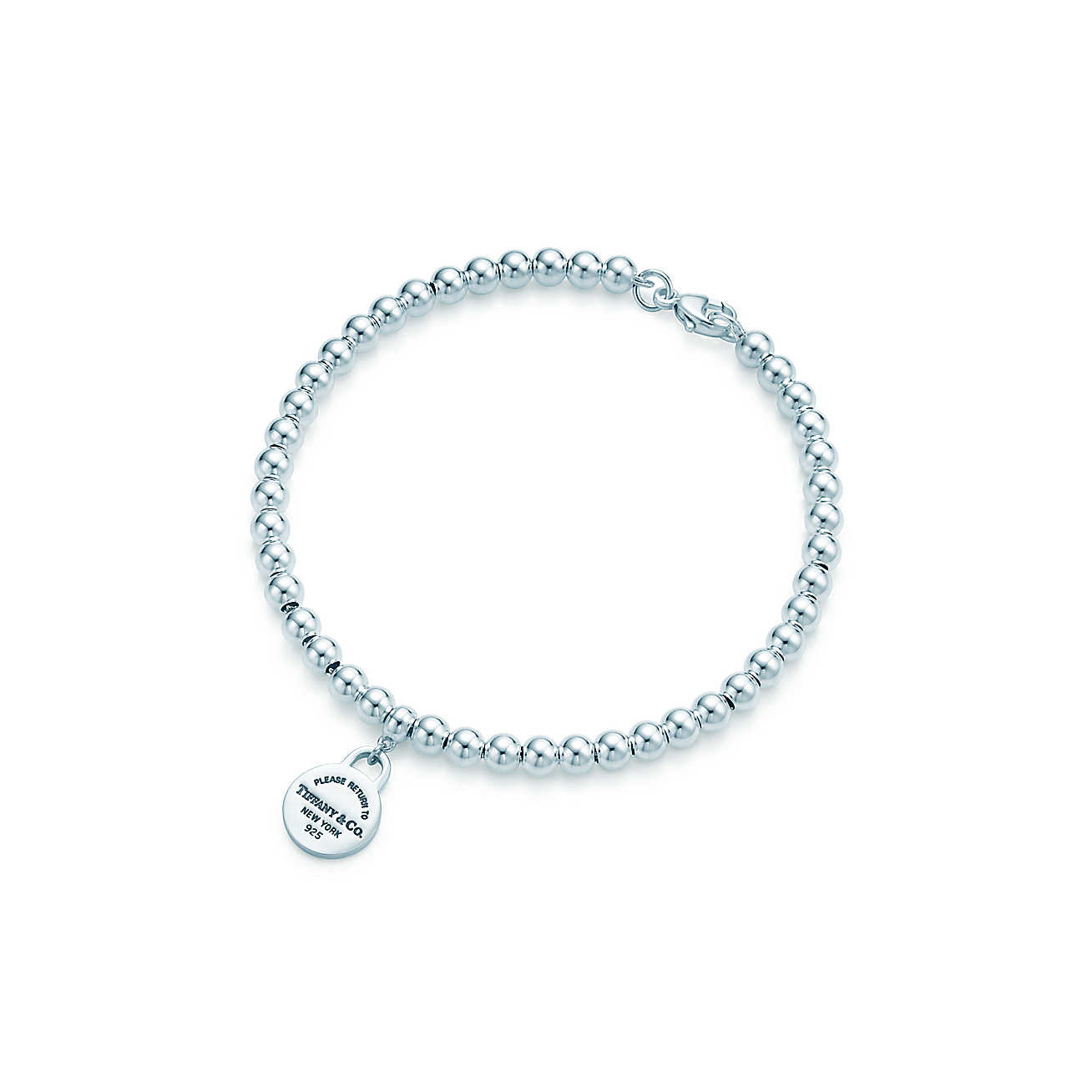 Tiffany Bead Bracelet
 Return to Tiffany™ mini round tag in sterling silver on a