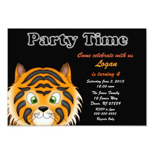 Tiger Birthday Party
 Tiger Birthday Party Invitation
