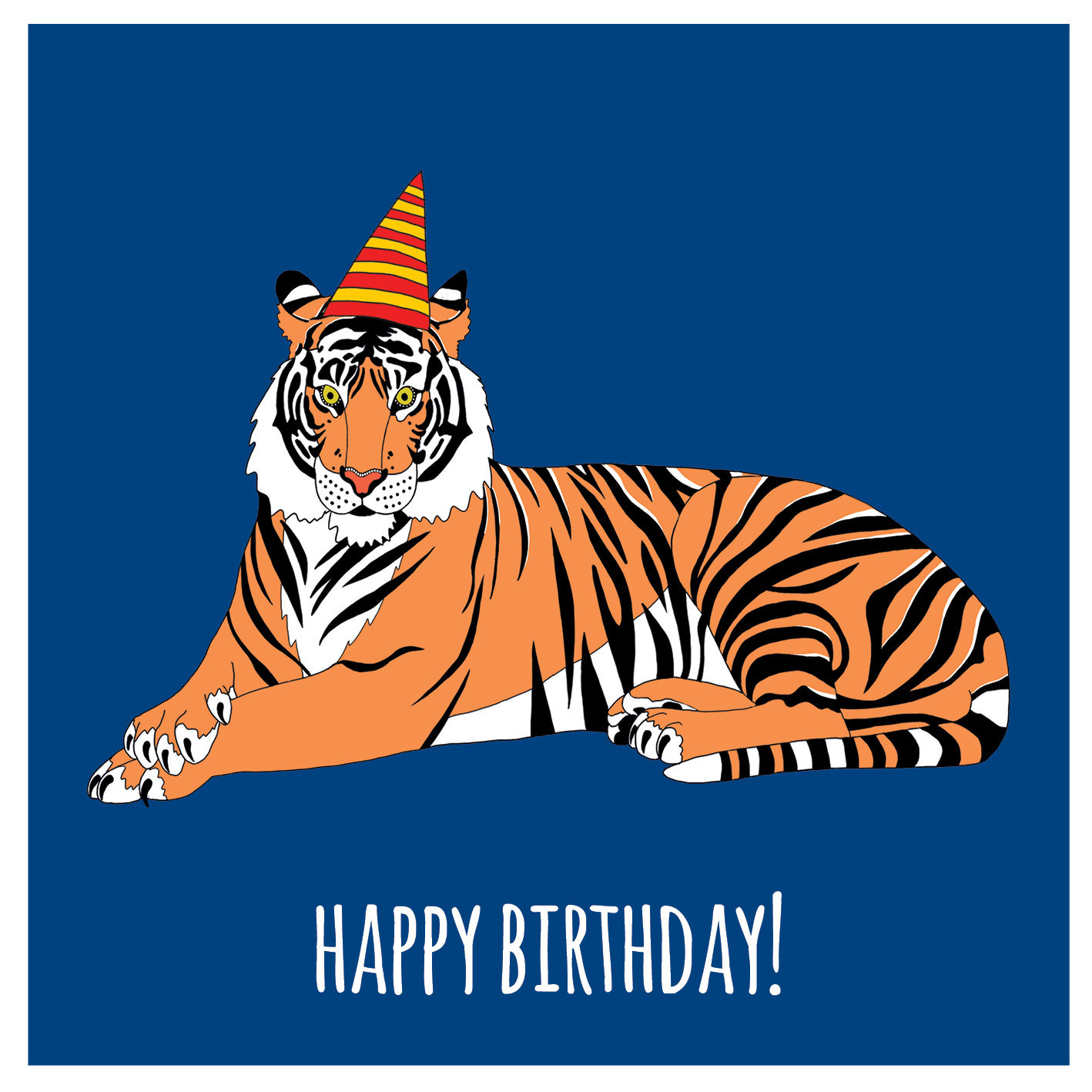 Tiger Birthday Party
 Tiger in a Party Hat Birthday Card by redparka on Etsy