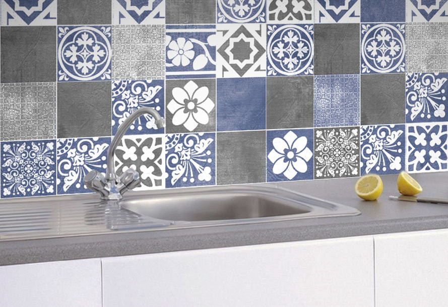 Tile Stickers For Kitchen
 Tile Stickers Vogue Blue Tiles Decals Tiles for Kitchen