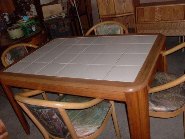 Tile Top Kitchen Table
 ceramic tile top kitchen table w 4 chairs 601 e
