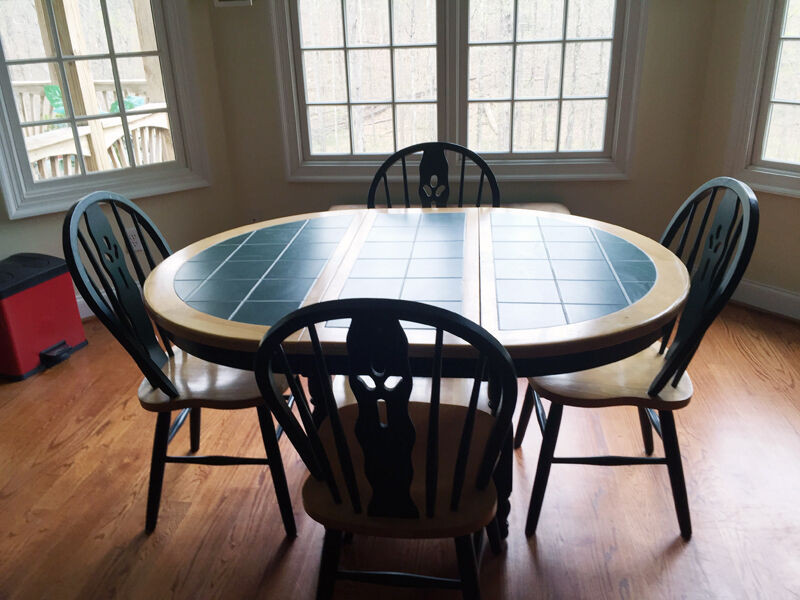 Tile Top Kitchen Table
 Furniture Oblong Green Tile Top Kitchen Table With 4