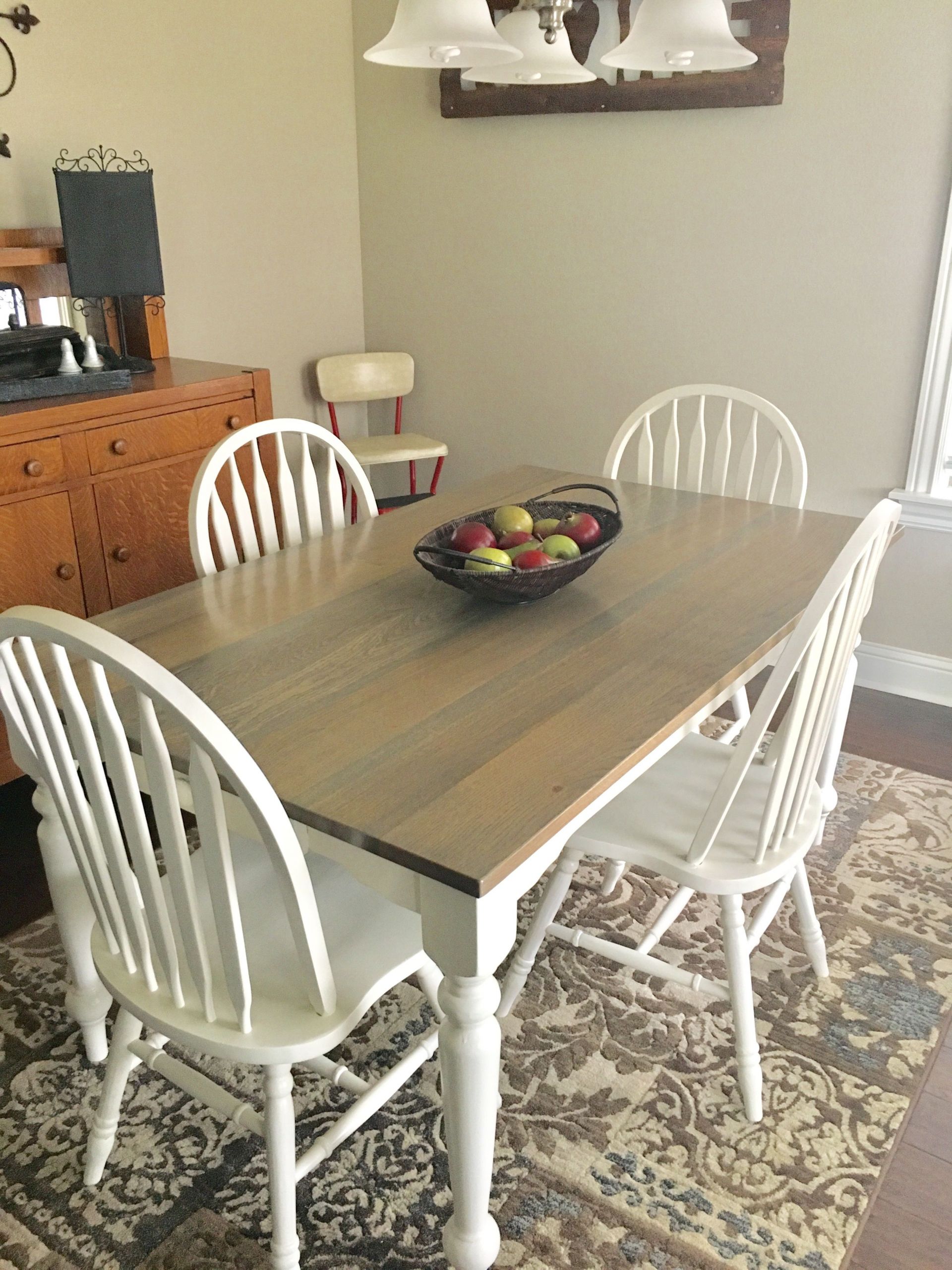 Tile Top Kitchen Table
 Totally redone dining table Previous had green base and