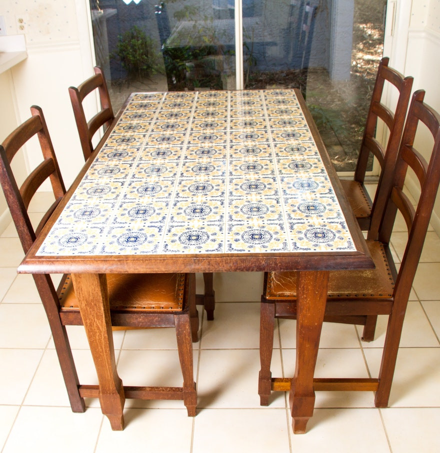 Tile Top Kitchen Table
 Tile dining table theradmommy