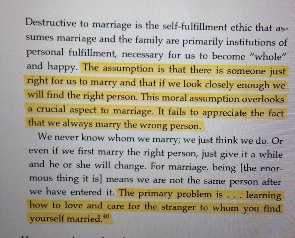 Tim Keller Marriage Quotes
 how to love & care for the stranger to whom you find