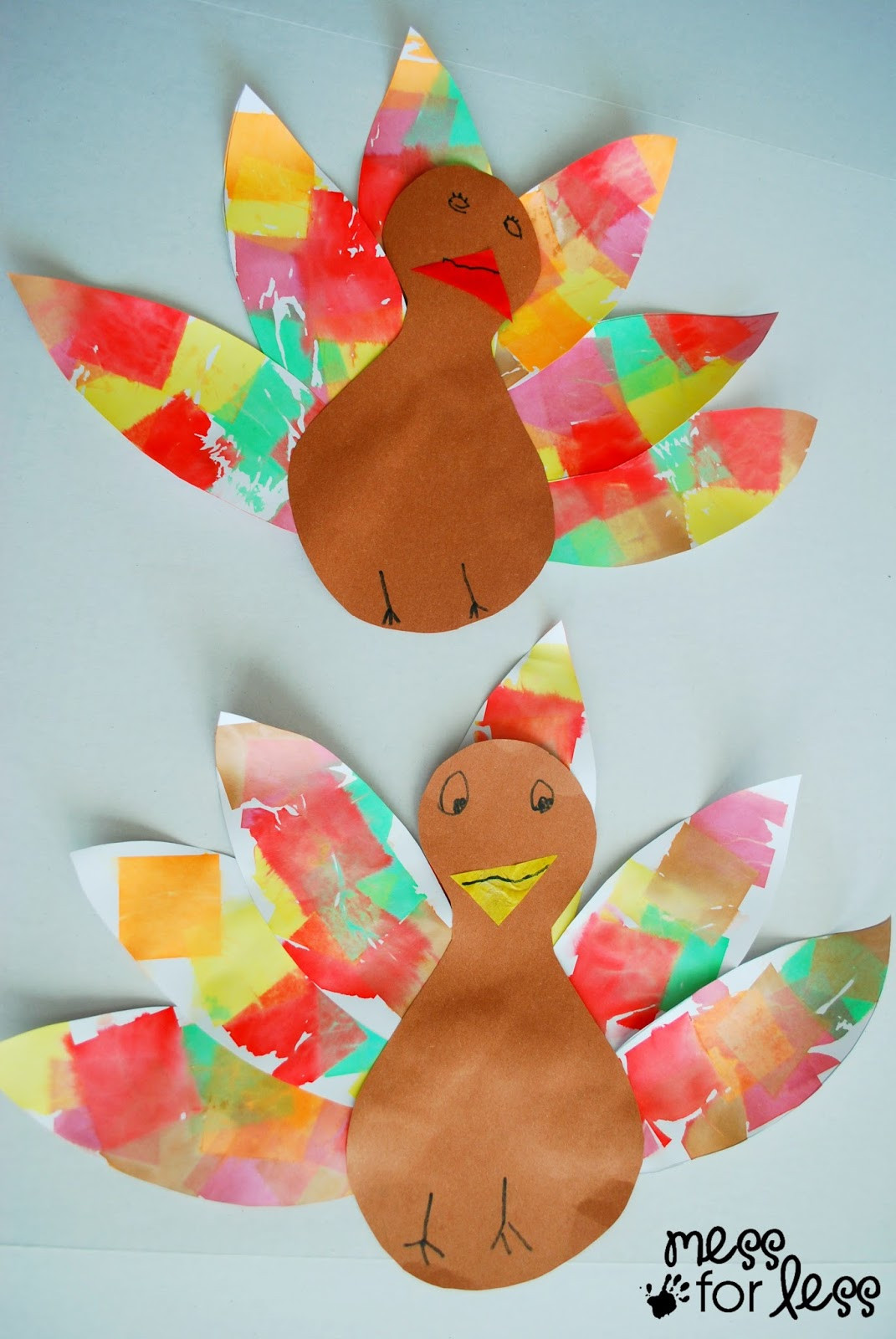 Tissue Paper Crafts For Kids
 Tissue Paper Turkey Craft Mess for Less