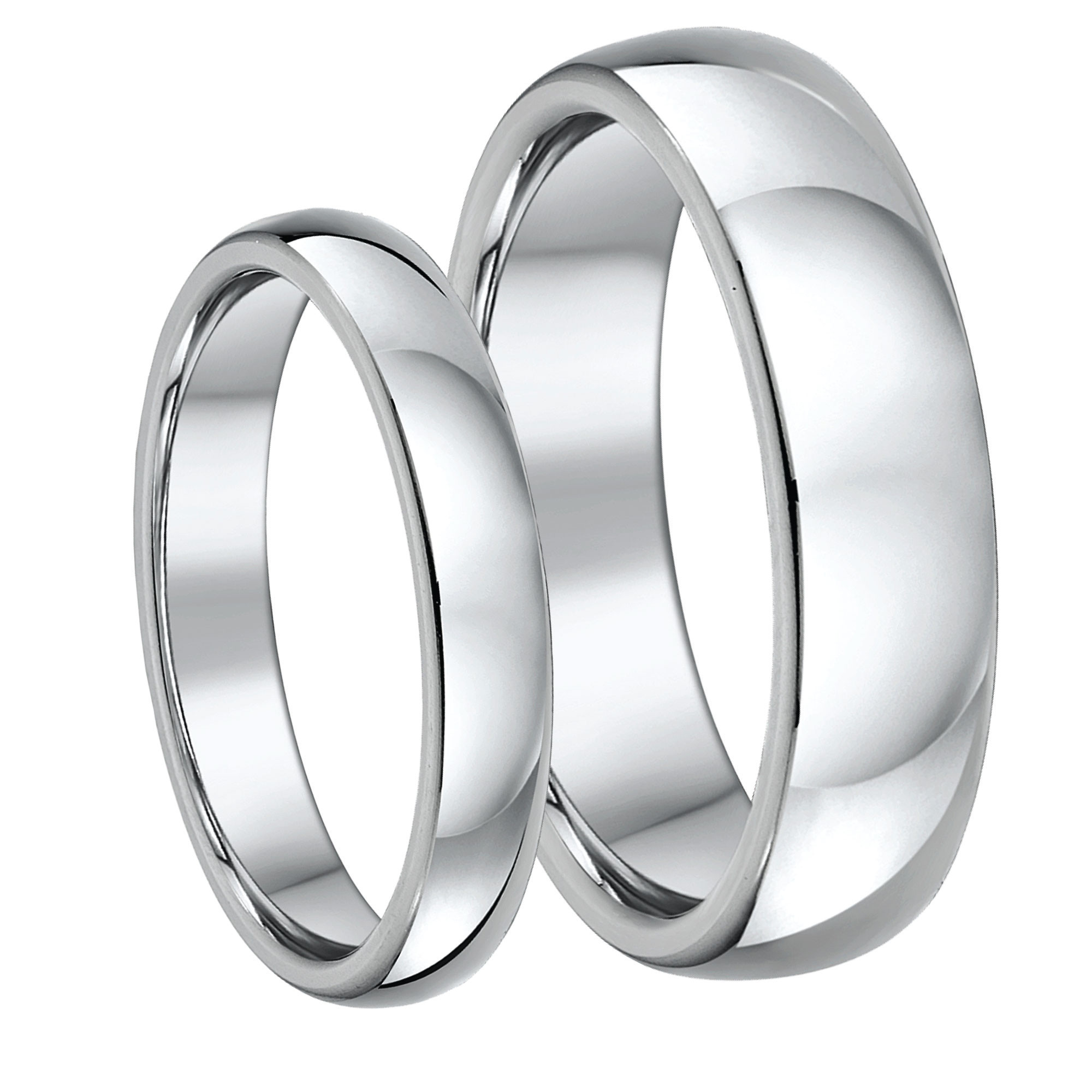 Titanium Wedding Ring Sets
 His & Hers Titanium Court Wedding Rings 4&6mm Titanium
