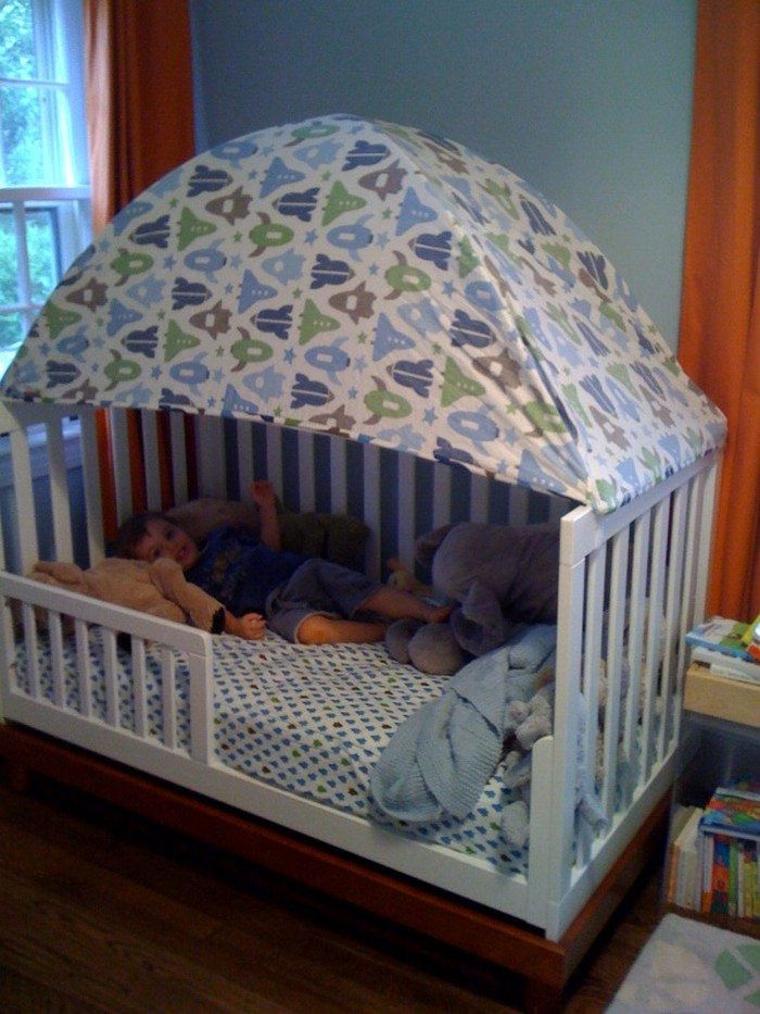 Toddler Bed Tent DIY
 Turn an old crib into a toddler bed