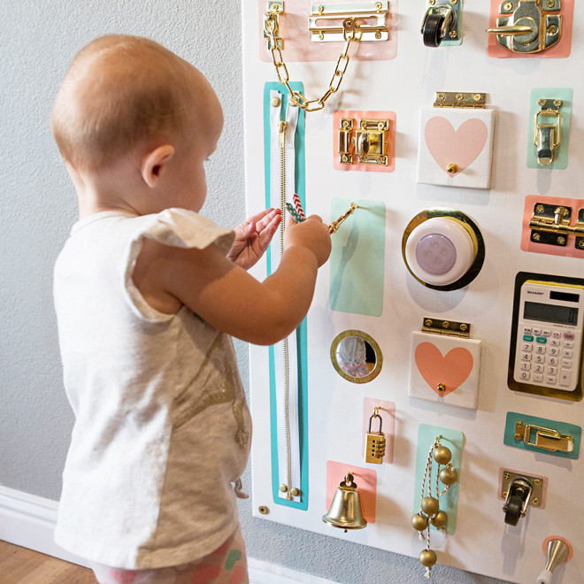Toddler Busy Board DIY
 How To Make ADORABLE Toddler Busy Boards Without Power Tools