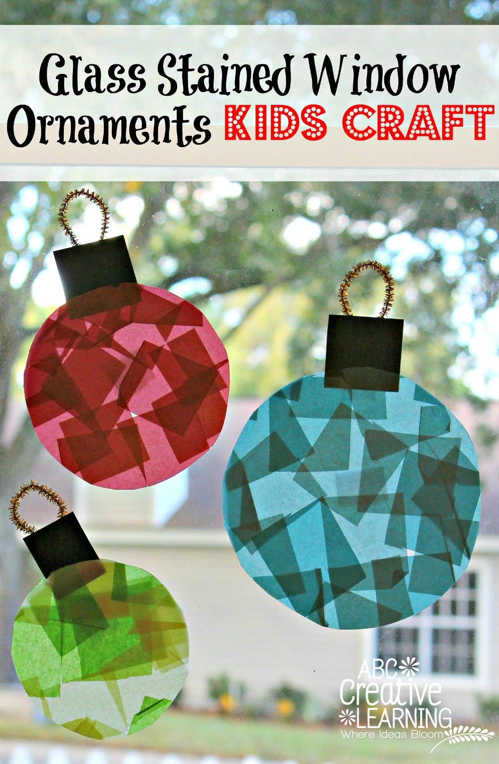 Toddler Craft Activity
 Glass Stained Window Ornaments Kids Craft