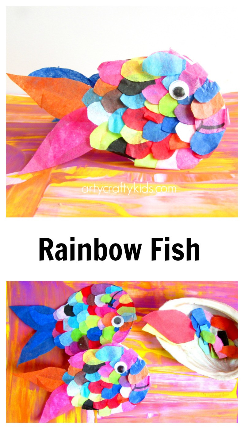 Toddler Craft Ideas
 Tissue Paper Rainbow Fish