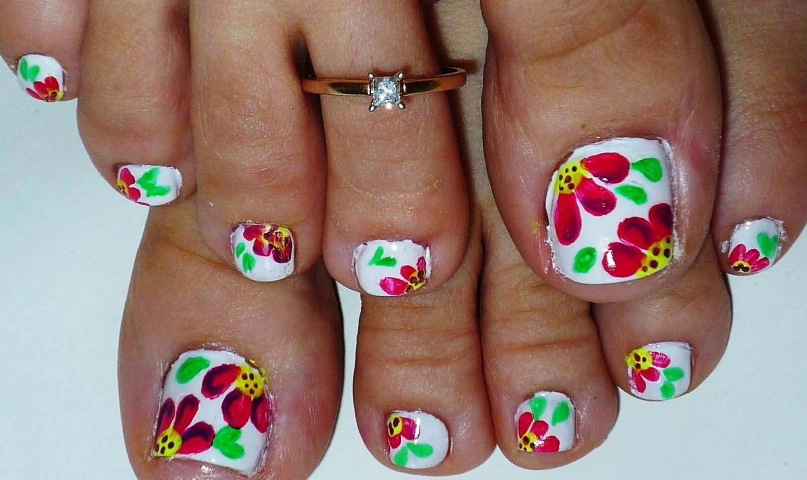 Toe Nail Art Flowers
 50 Most Beautiful And Stylish Flower Toe Nail Art Design