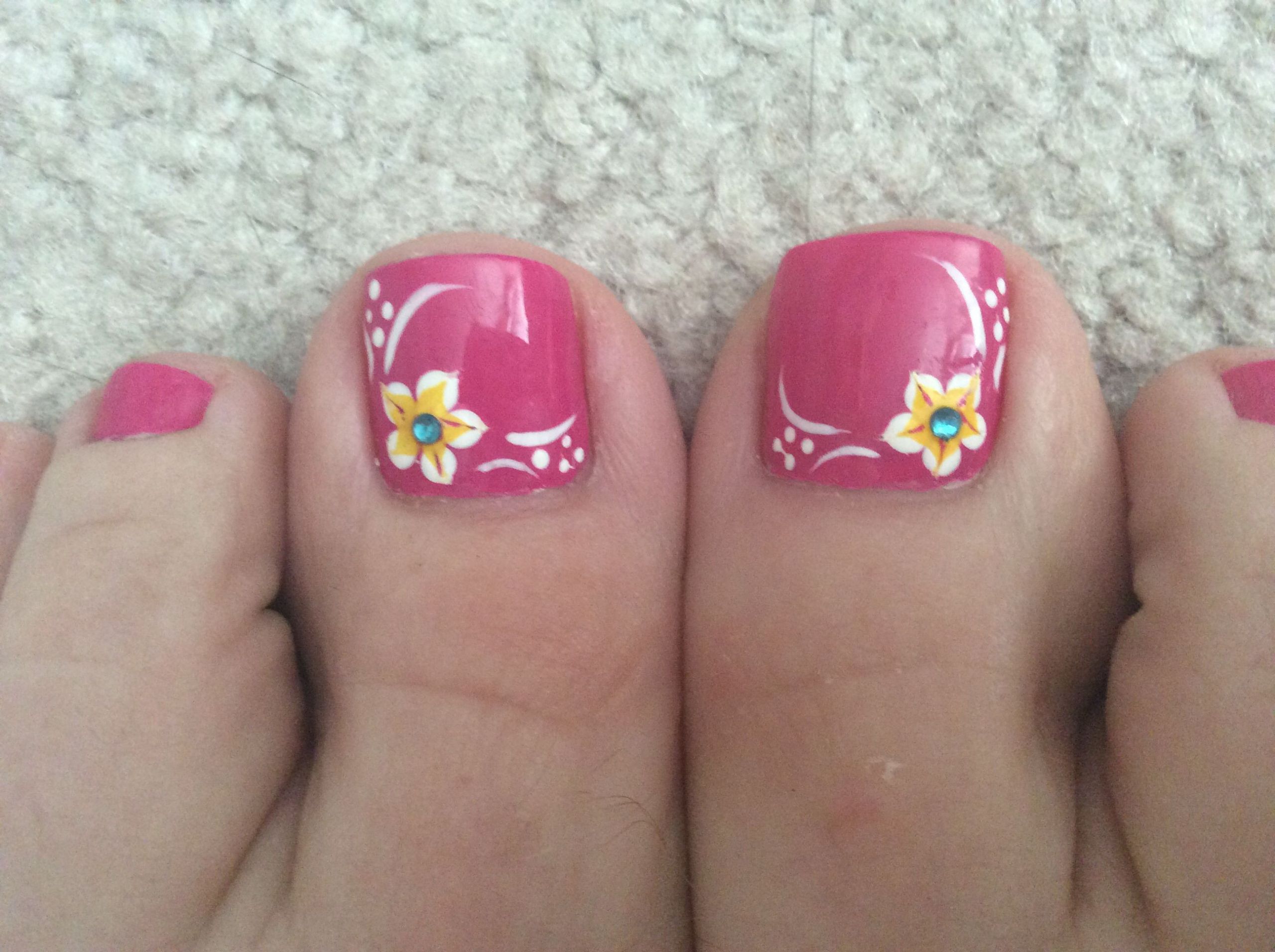 Toe Nail Art Flowers
 Another summer pedicure