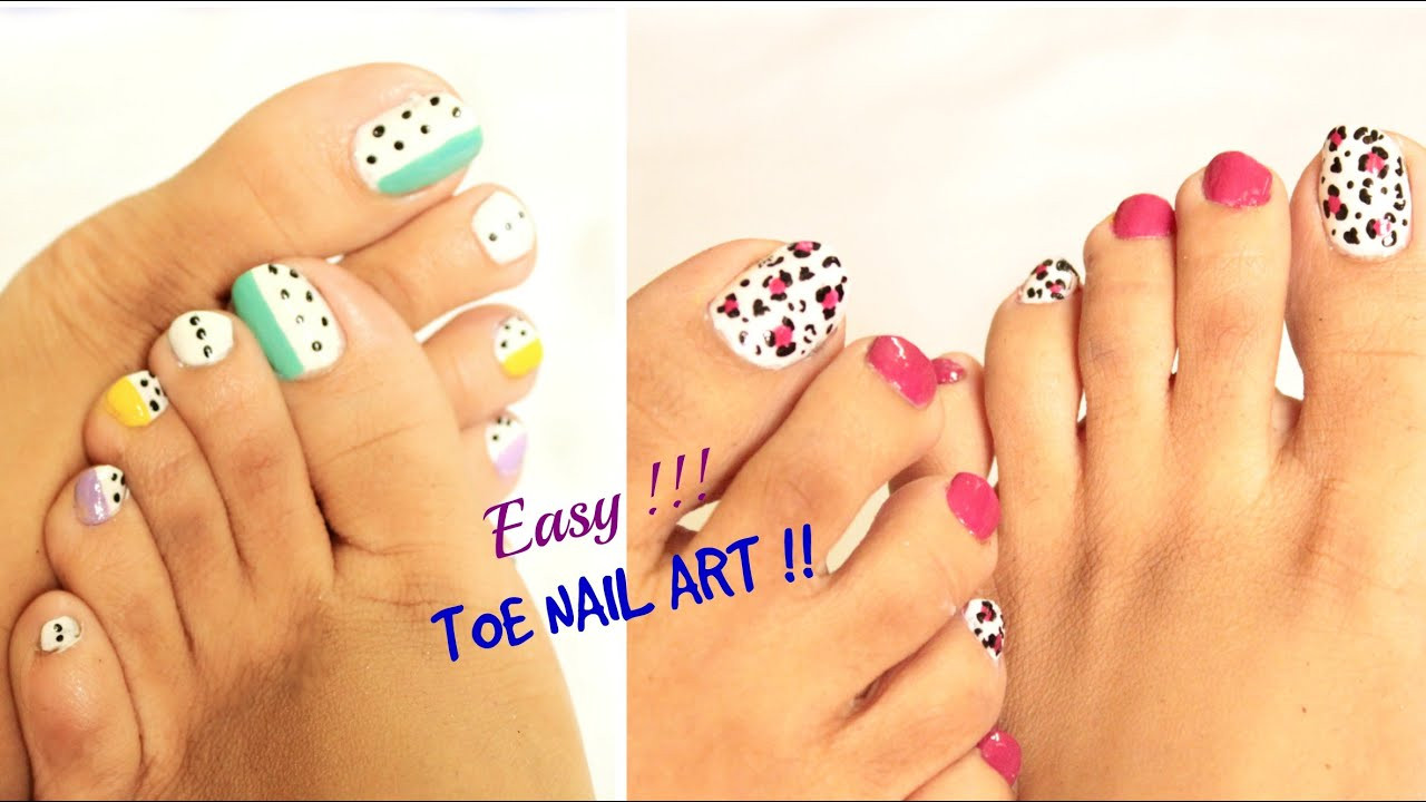 Toes Nail Art
 2 Easy and quick Toe Nail Art designs tutorial
