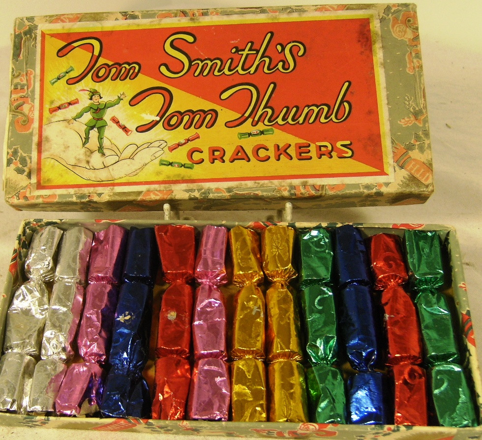 Tom Smith Christmas Crackers
 c1940 s tom thumb box christmas crackers unused
