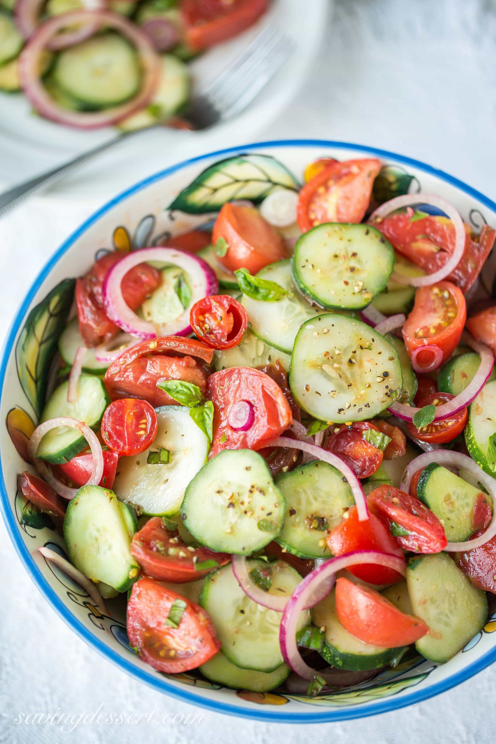 Tomato Onion Salad
 Heirloom Tomato Salad with Cucumbers & ion garden to
