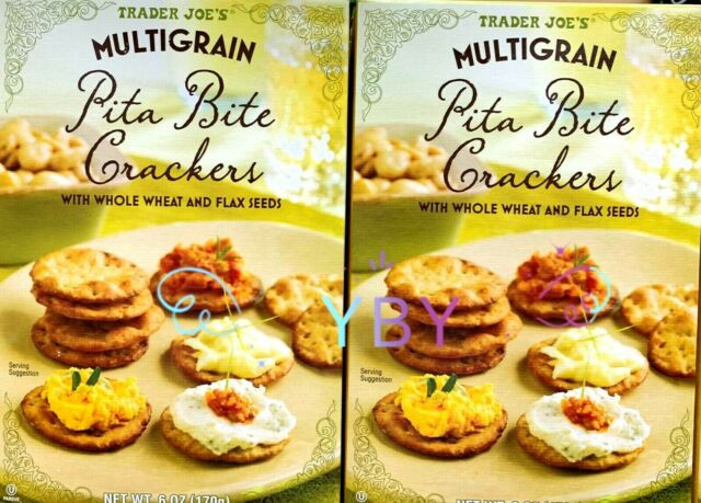 Trader Joe'S Multigrain Crackers
 2 Packs Trader Joe s Multigrain Pita Bite Crackers 6 oz