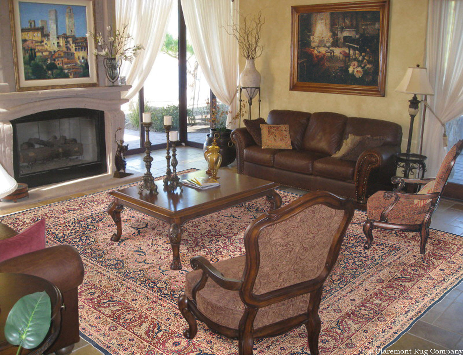 Traditional Rugs For Living Room
 Antique Laver Kirman Rug Creates calm in Sitting Room