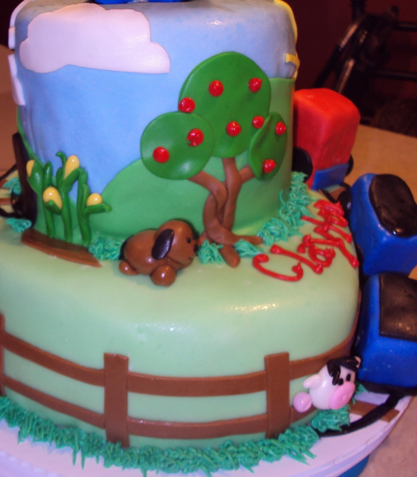 Train Birthday Cakes
 Creative cakes Farmyard Train Birthday Cake