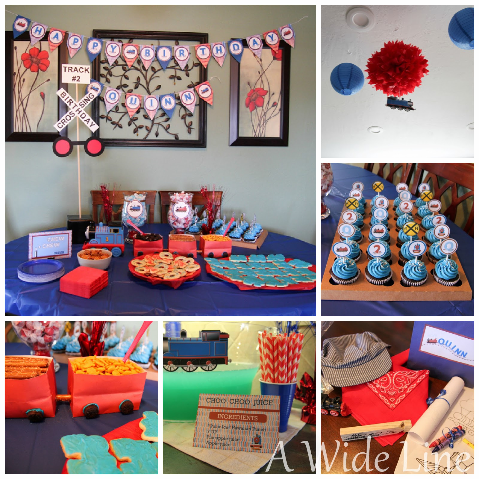 Train Birthday Party Decorations
 A Wide Line DIY train themed birthday party