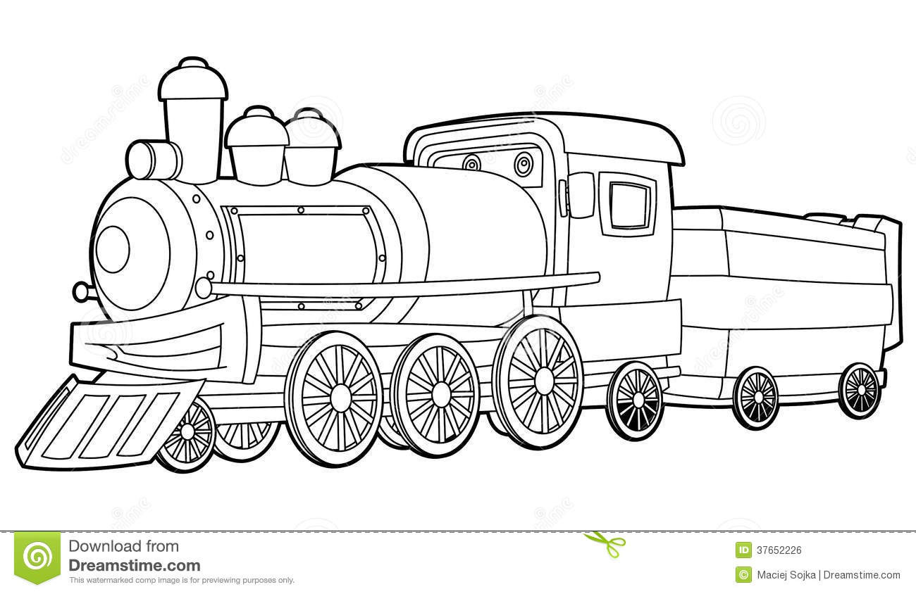 Train Coloring Pages For Kids
 Train Coloring Page For The Children Stock Illustration