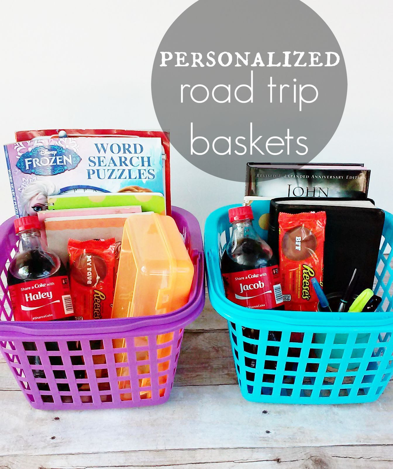 Travel Themed Gift Basket Ideas
 personalized road trip baskets