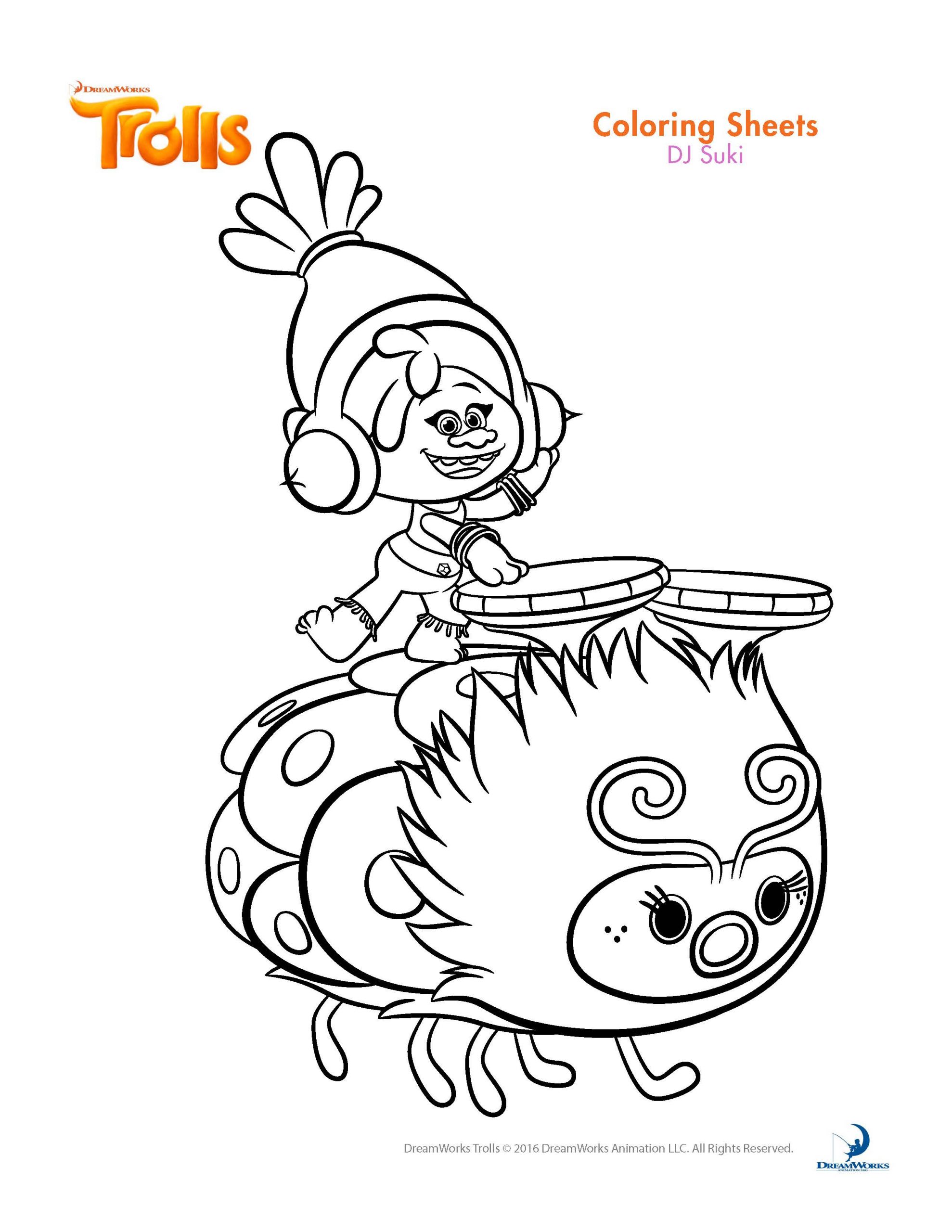 Trolls Printable Coloring Pages
 Trolls coloring pages and printable activity sheets and a