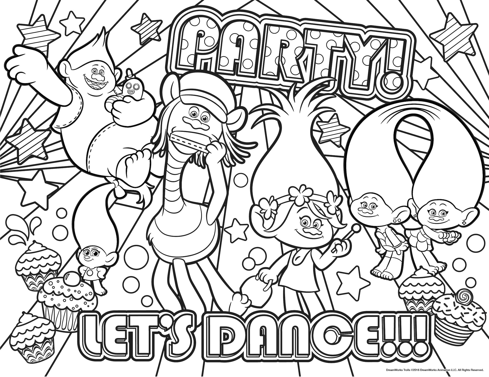 Trolls Printable Coloring Pages
 Trolls