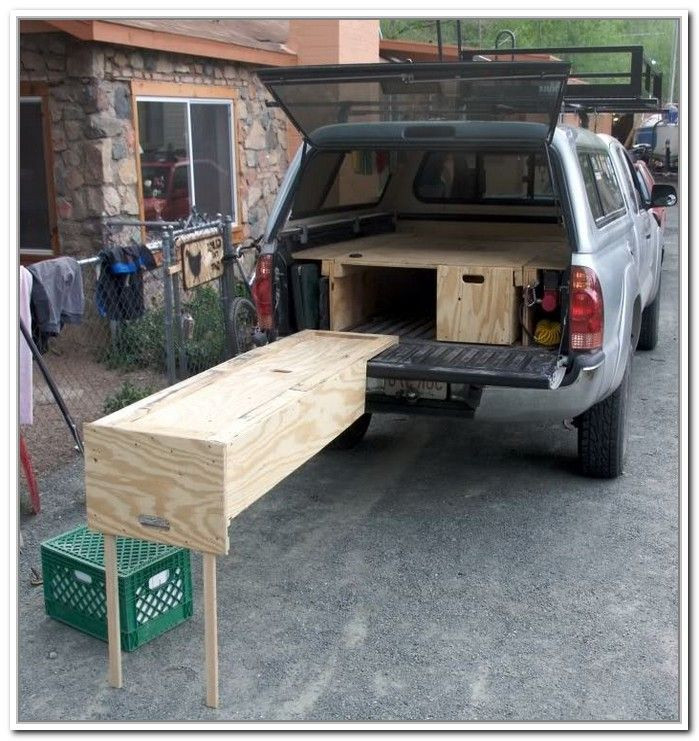 Truck Bed Organizer DIY
 storage ideas for camping gear Google Search in 2020