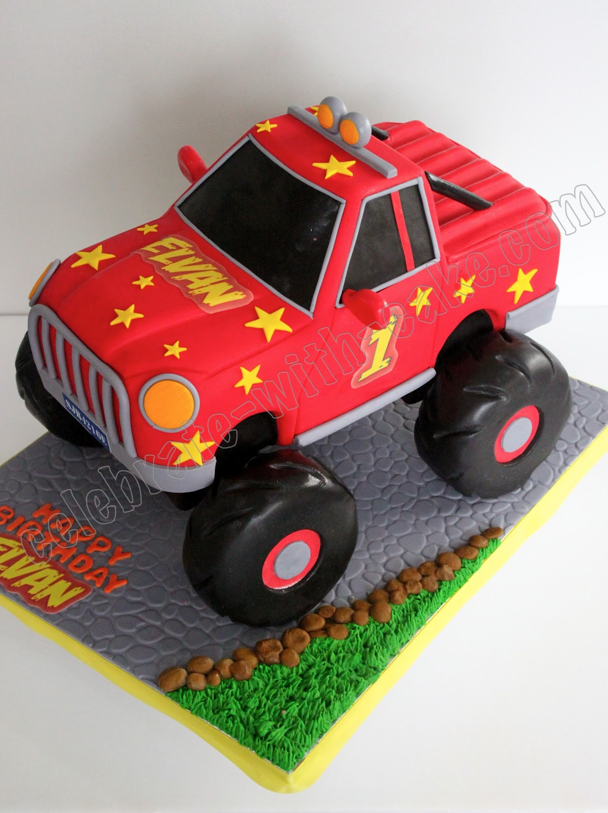 Truck Birthday Cake
 Celebrate with Cake Monster Truck Cake