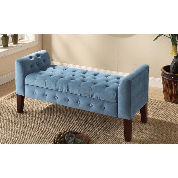 Tufted Bench Storage
 HomePop Tufted Velvet Storage Bench Settee Free