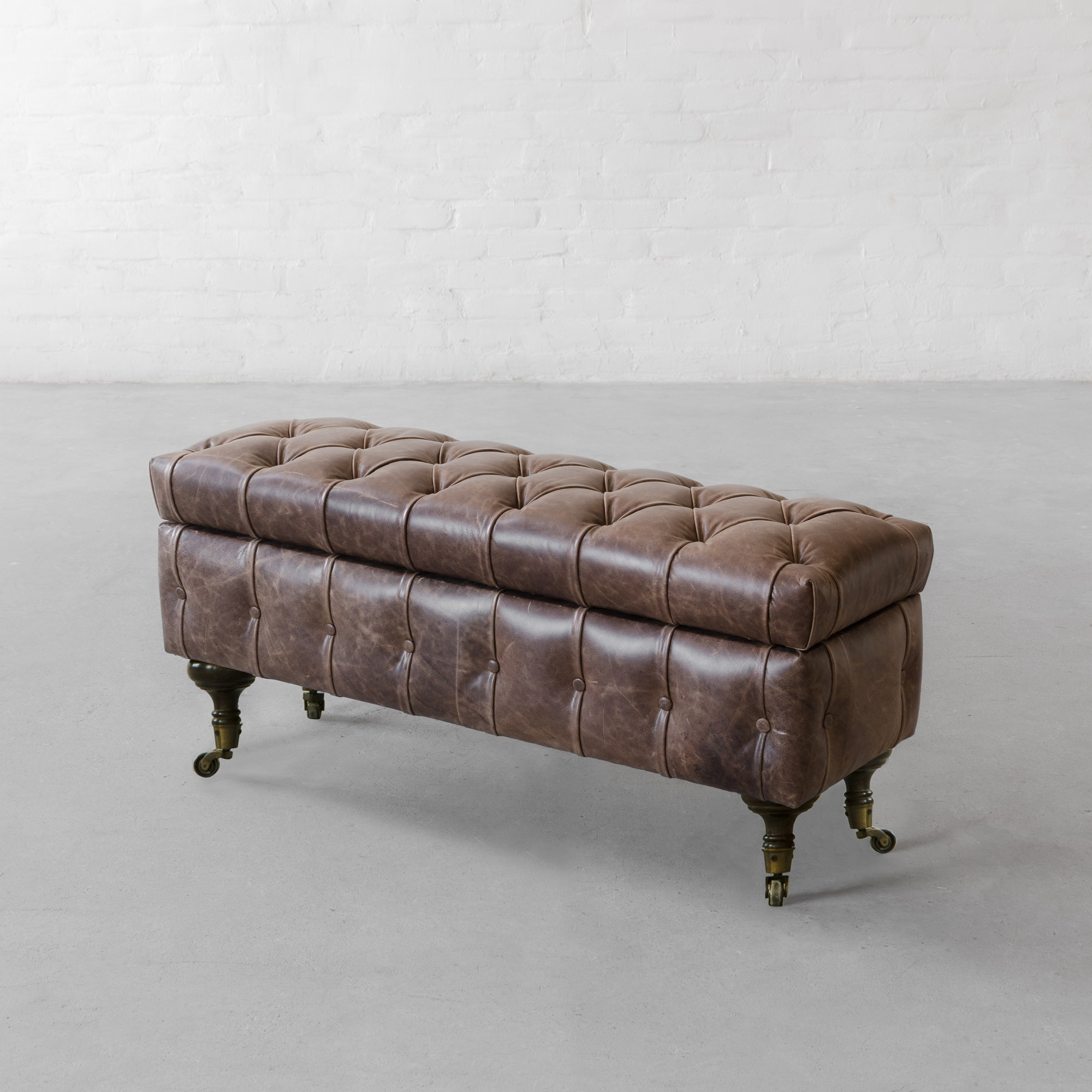 Tufted Bench Storage
 Elma Leather Tufted Storage Bench