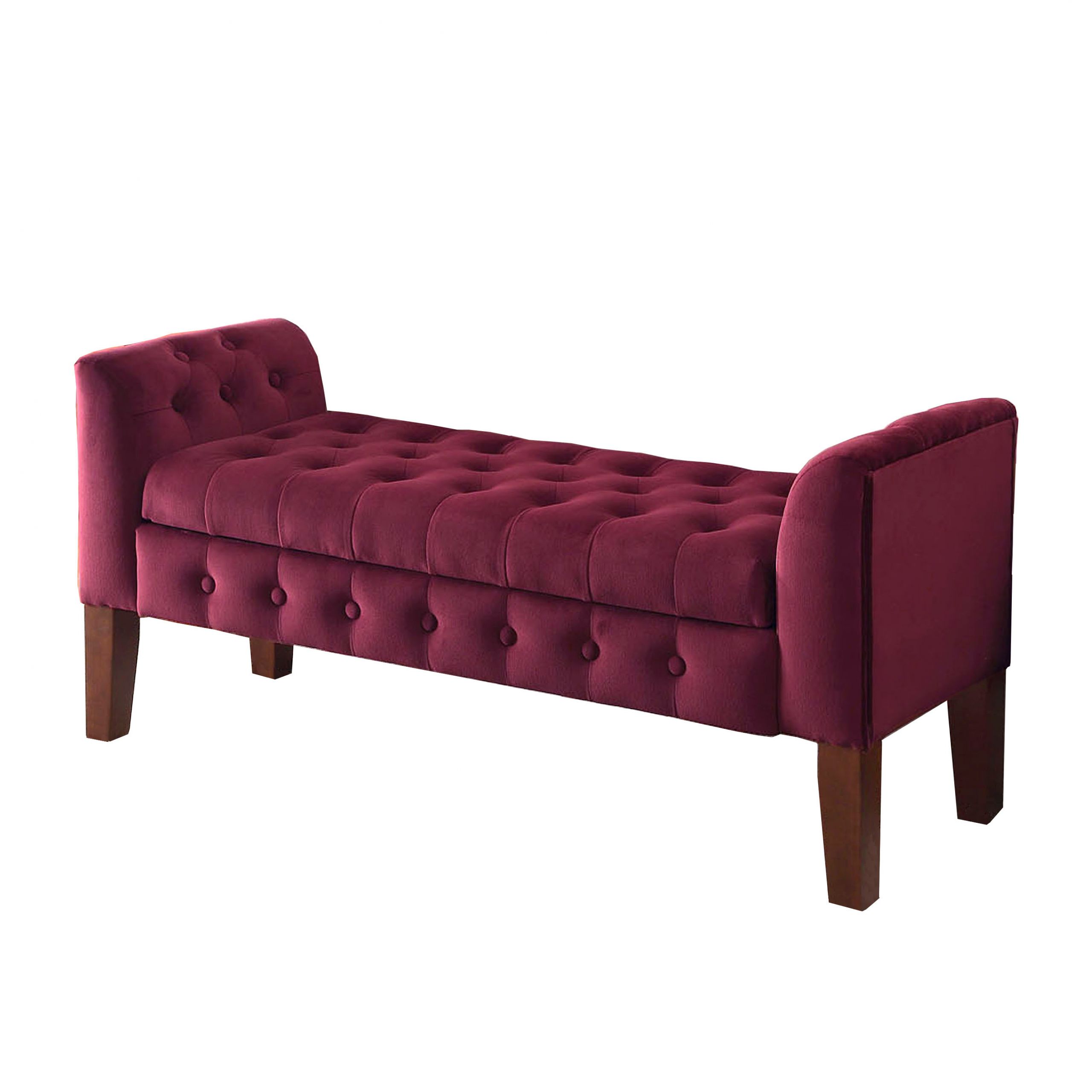 Tufted Bench Storage
 HomePop Velvet Tufted Storage Bench and Settee Red