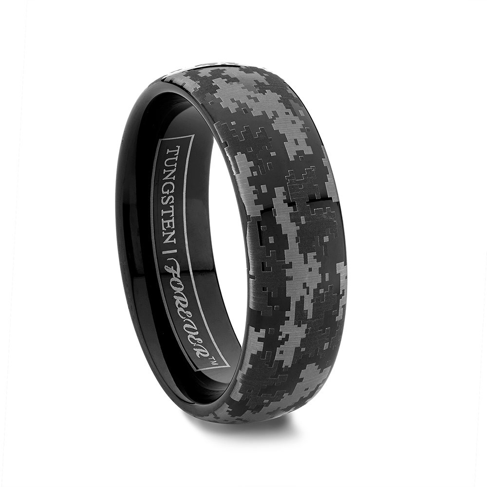 Tungsten Camo Wedding Bands
 Digital Camo Rings and Wood Rings Highlight Tungsten World
