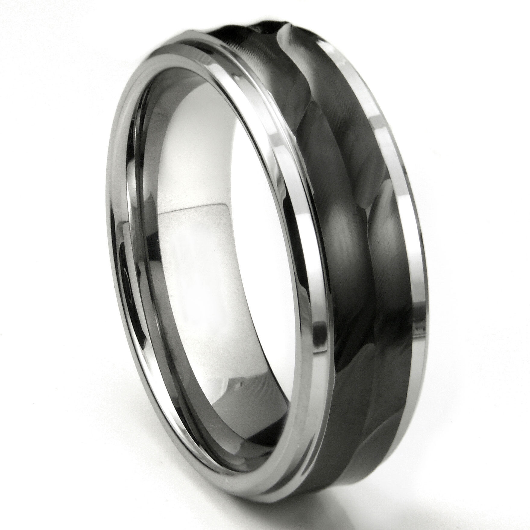 Tungsten Carbide Wedding Bands
 Tungsten Carbide 8MM Wave Finish Wedding Band Ring
