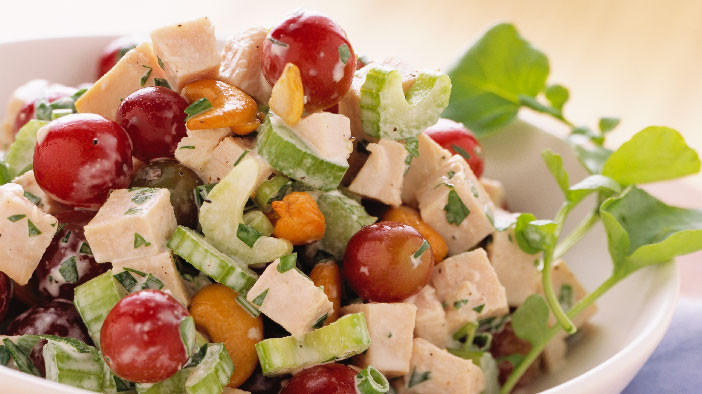 Turkey Salad With Grapes
 Smoked Turkey Salad with Cashews and Sherry Dressing