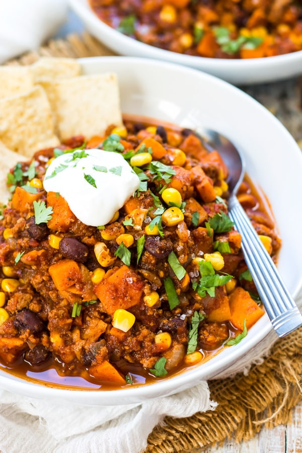 Turkey Sweet Potato Chili
 Healthy Sweet Potato Ground Turkey Chili