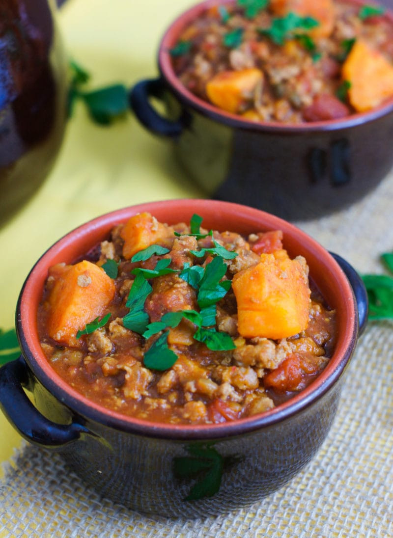 Turkey Sweet Potato Chili
 Slow Cooker Turkey and Sweet Potato Chili